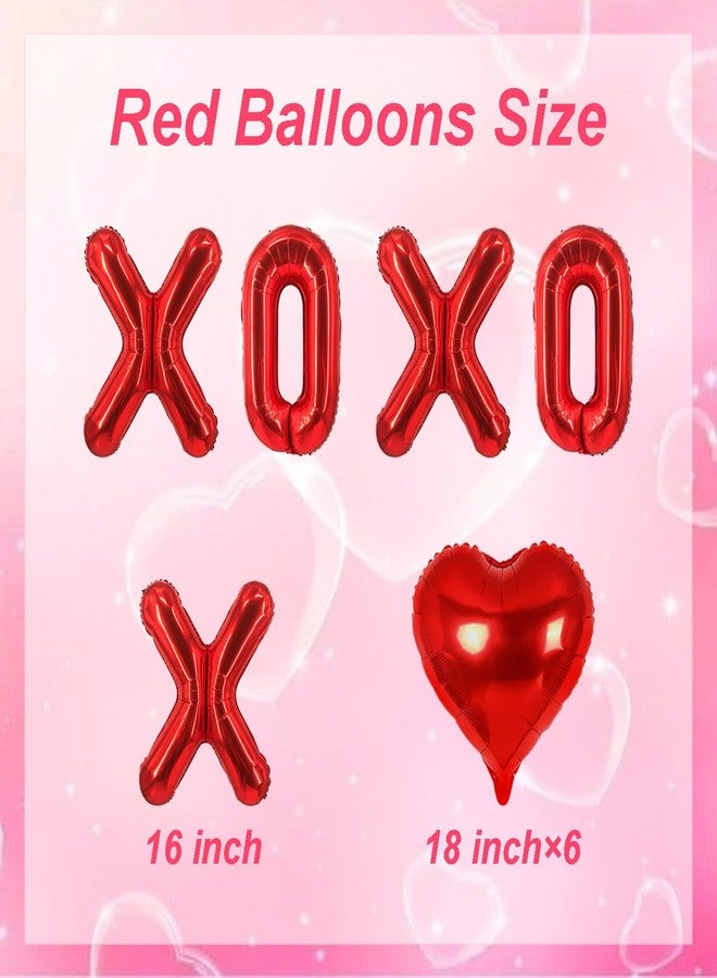 Arikit بالونات حروف XO XO، بالونات قلب أحمر، بالونات عيد الحب لحفلات الزفاف والخطوبة، زينة رومانسية لعيد الحب - Image 2